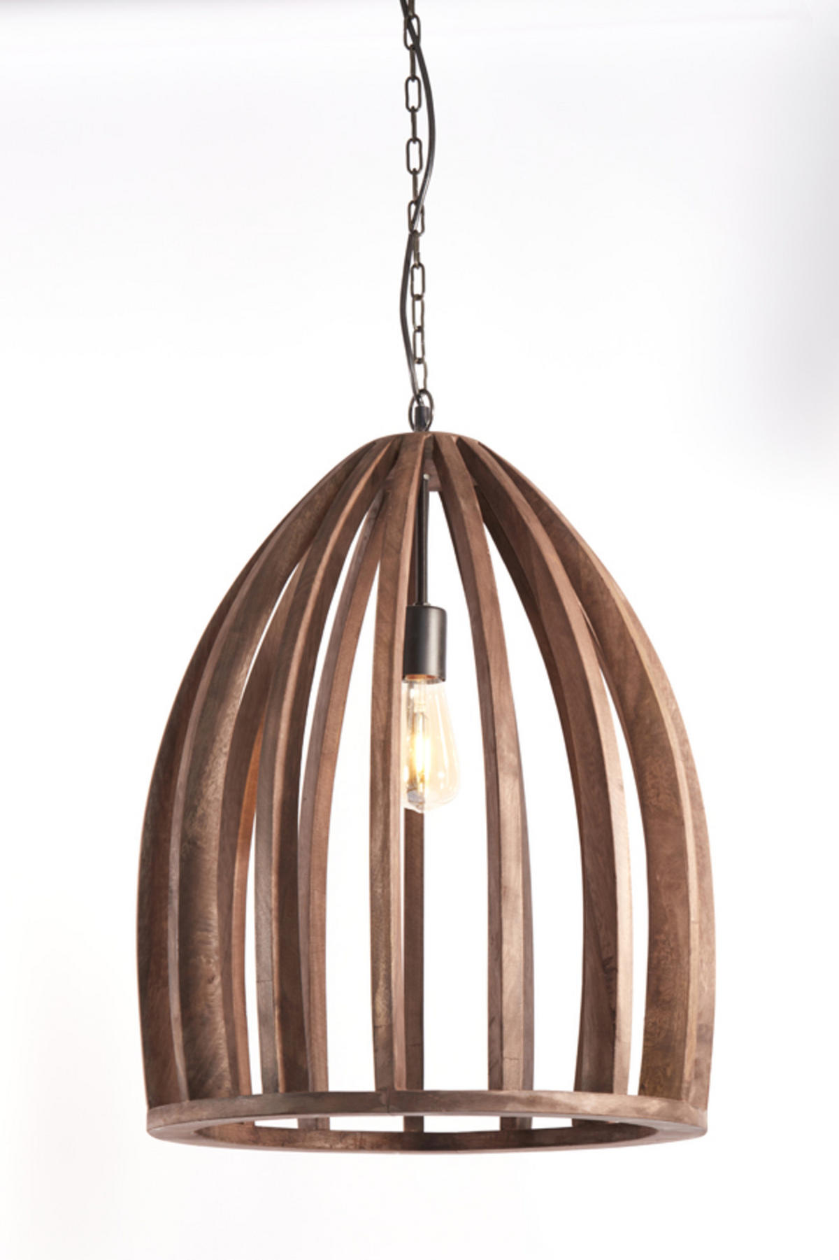 HÄNGELAMPE Haranka Braun Ø47/56 cm - Braun, Holz (47/47/56cm) - Light & Living