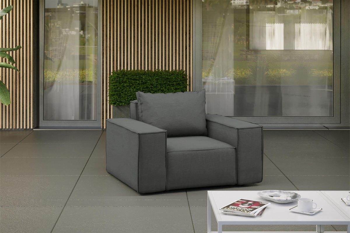 GARTENSESSEL SONNE Grau - Grau, Holz (115/73/88cm) - Kaiser Möbel