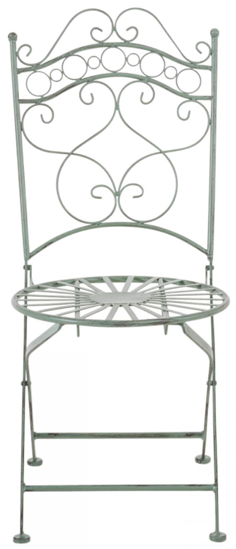GARTENKLAPPSTUHL 2er Set Metall antik-grün - Grün, Metall (40/92/50cm) - CLP