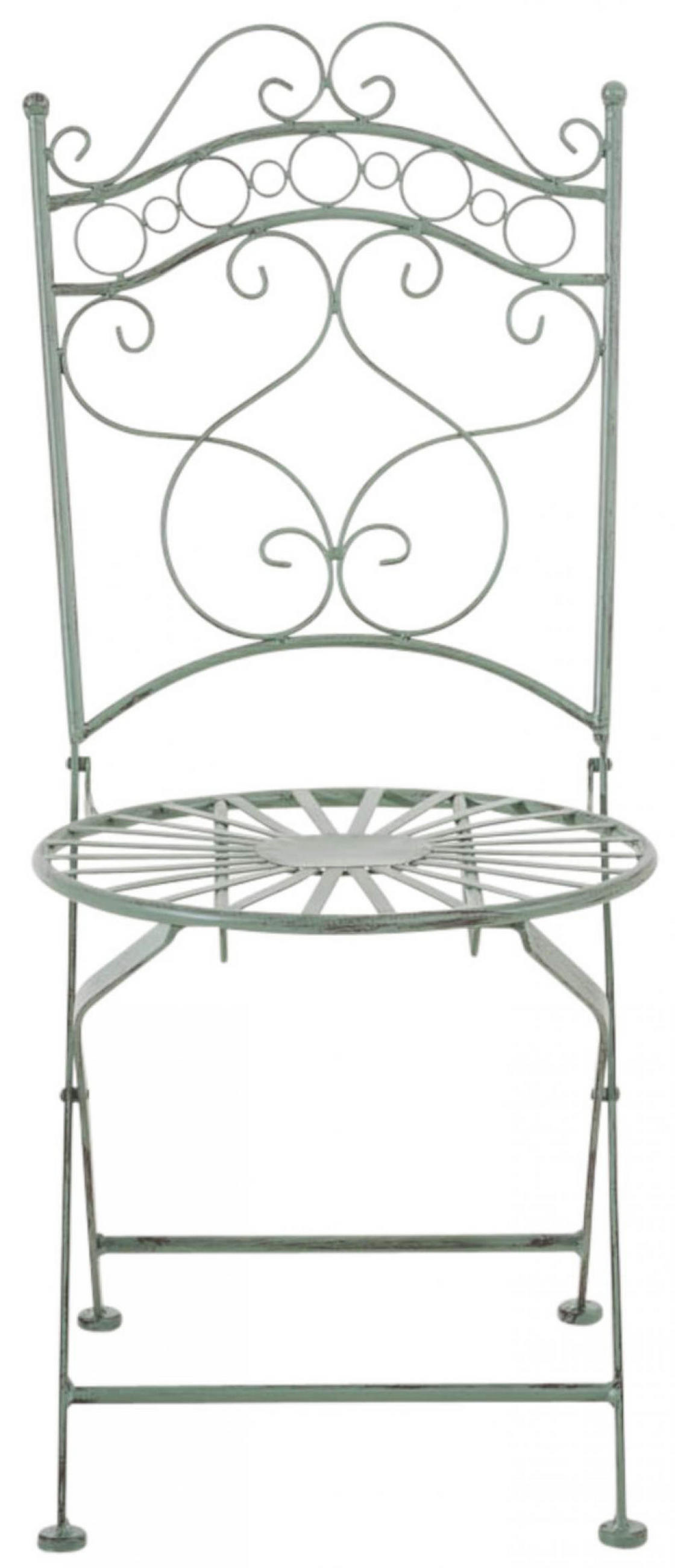 GARTENKLAPPSTUHL 2er Set Metall antik-grün - Grün, Metall (40/92/50cm) - CLP