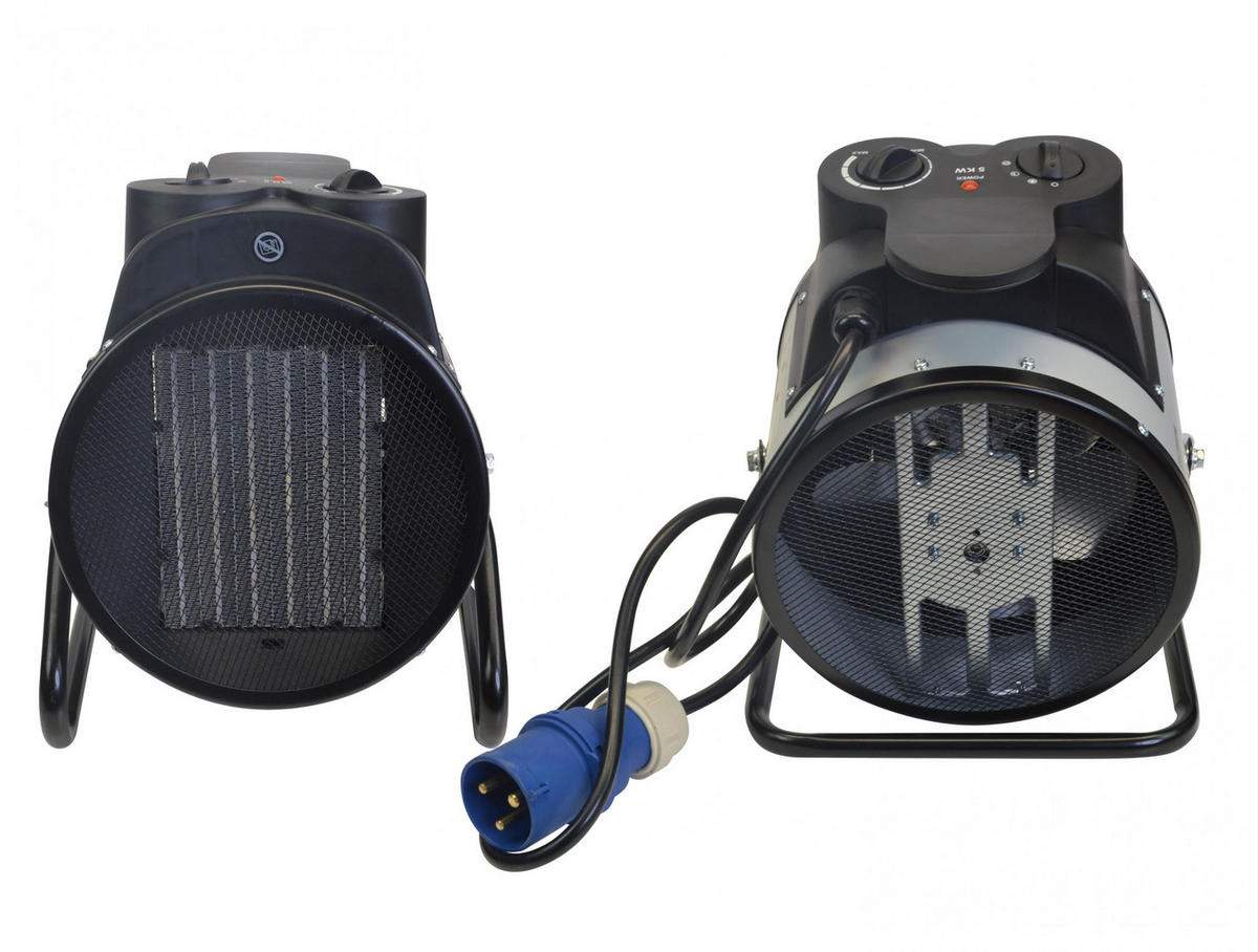 STAND-THERMOVENTILATOR Schwarz mit Leistungskontrolle 5000 W - Schwarz, Kunststoff (28/34/23cm) - Purline