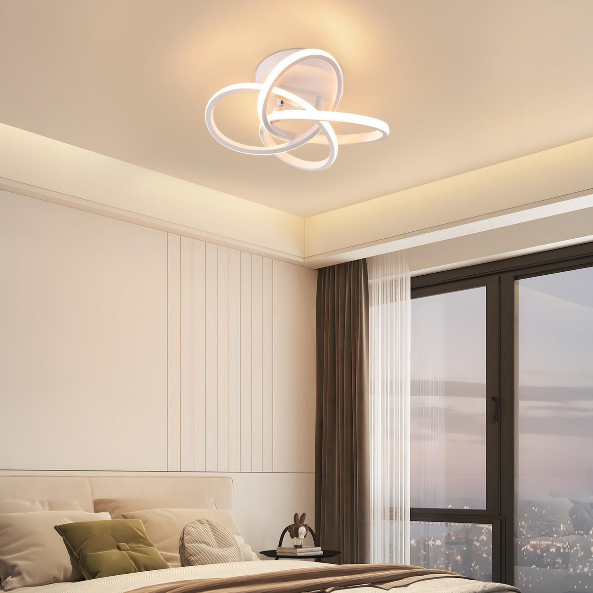 LED-DECKENLEUCHTE Linag 32/32/16 cm - Weiß, Metall (32/32/16cm) - ZMH