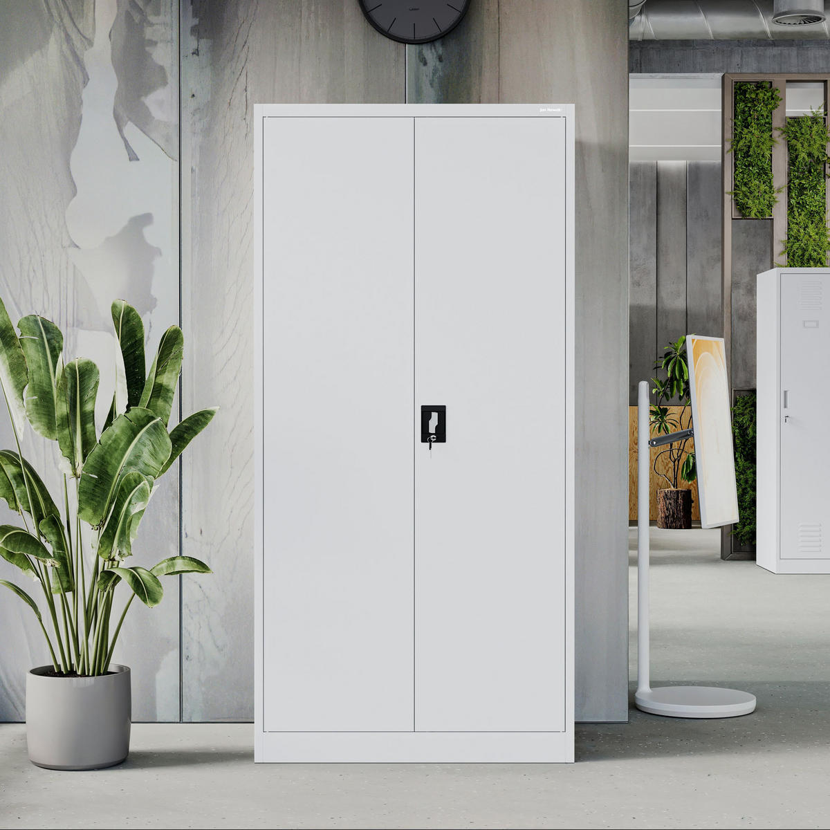 METALLSCHRANK für Büro und Werkstatt JAN D600 - Weiß, Metall (90/185/60cm) - Jan Nowak