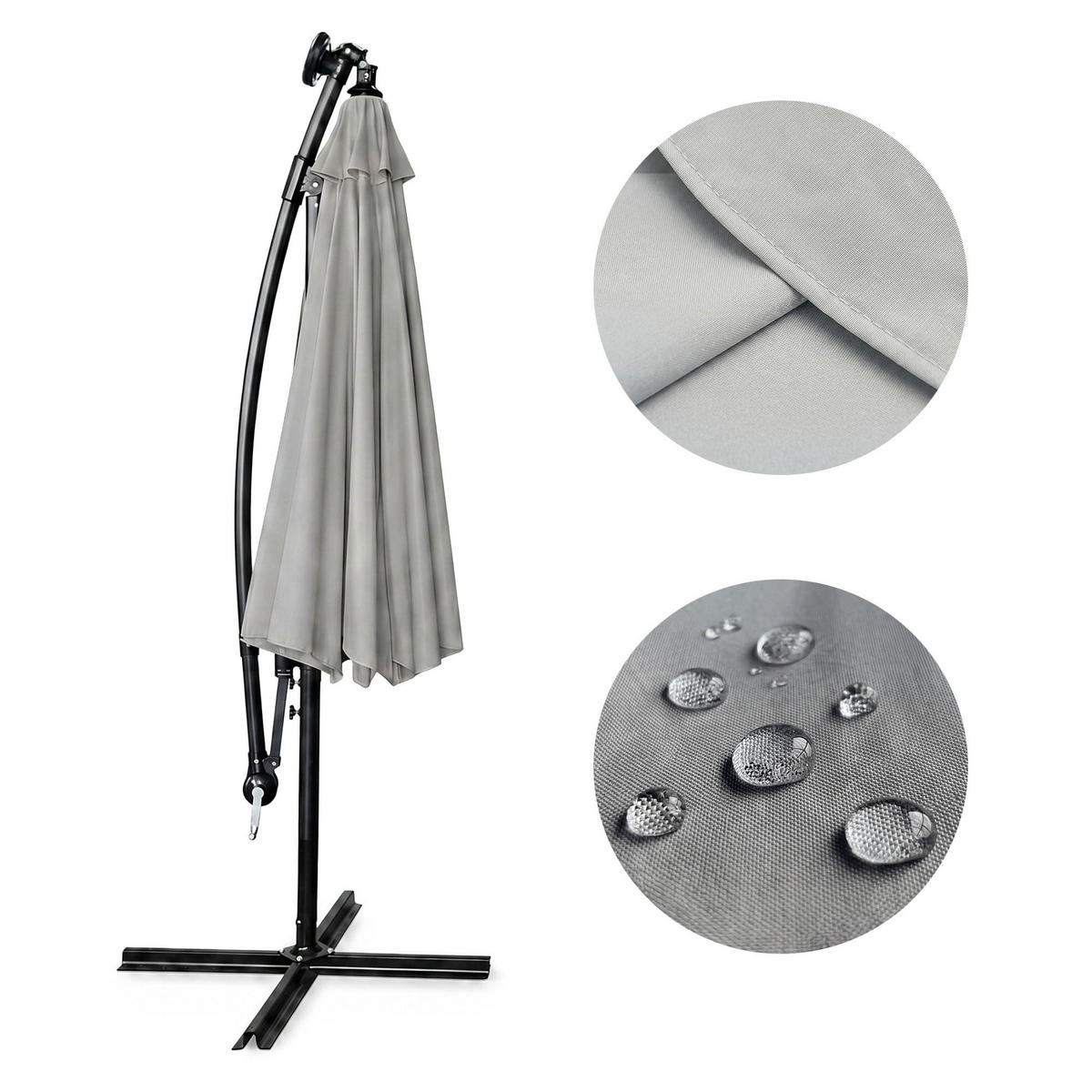 SONNENSCHRIM Grau 245/300 cm - Hellgrau/Schwarz, Metall (300/300cm) - Akord