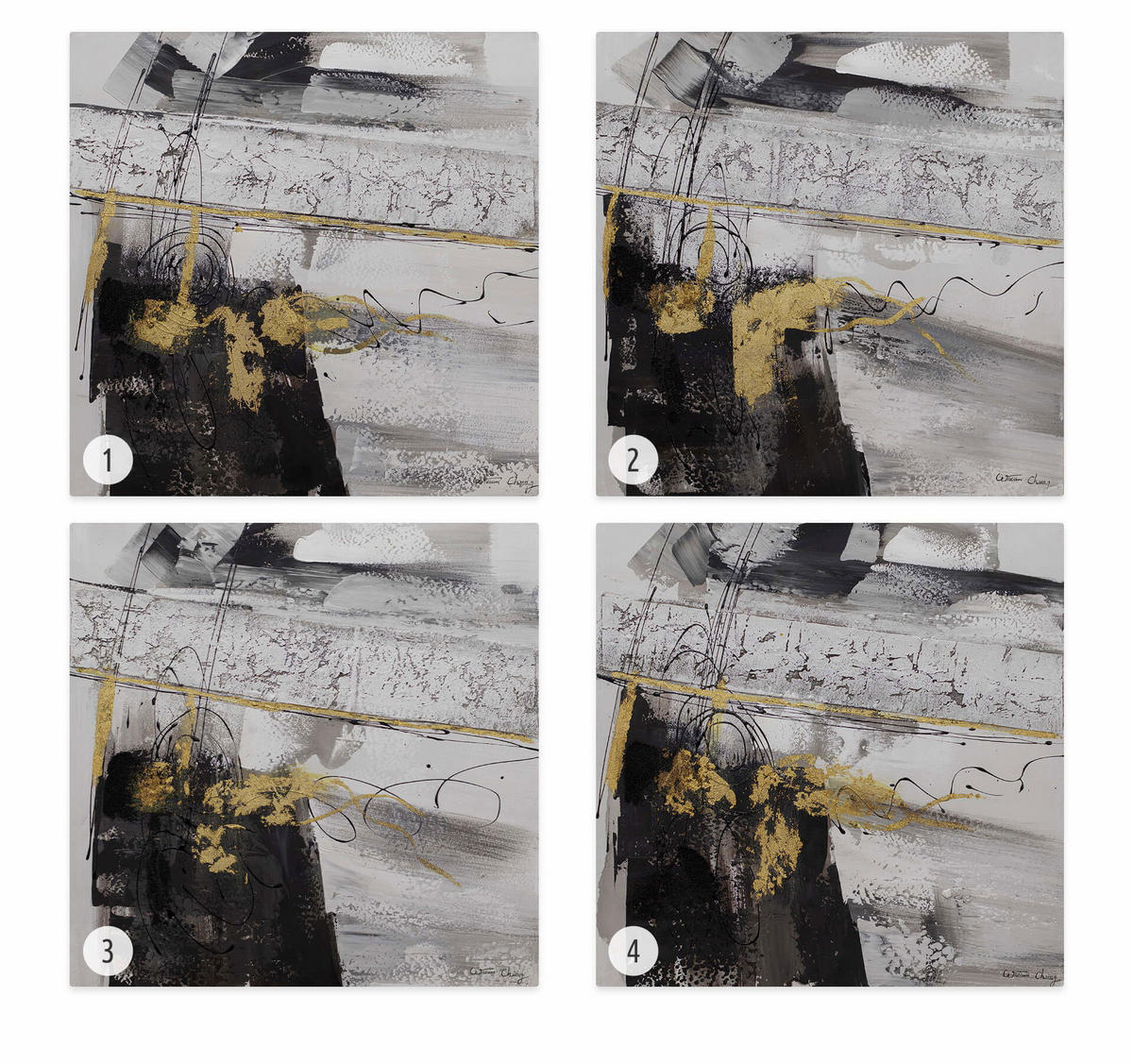 ACRYLBILD HANDGEMALT 60/60 cm - Grau, Holz/Textil (1.12/60cm) - KUNSTLOFT