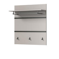 GARDEROBENPANEEL grau, schwarz 85 cm, Wandgarderobe mit Kleiderstange - Schwarz/Grau, Holzwerkstoff/Metall (85/93/25cm) - Inn.Furn