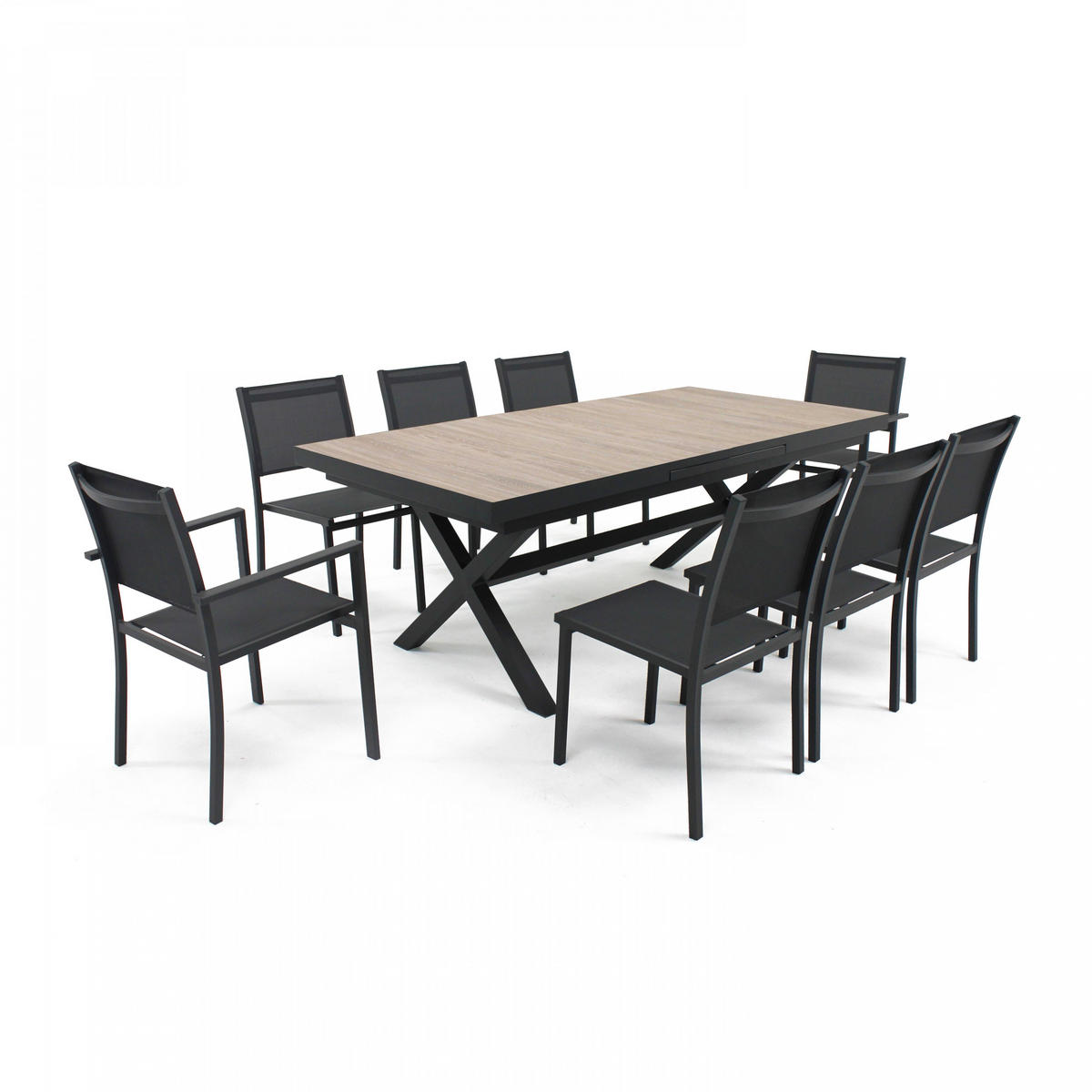 GARTENSET 11-tlg., Braun/Grau - Braun, Metall - Oviala