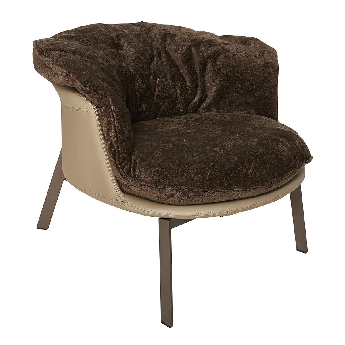 BOB Sessel - Kissen aus Chenille-Stoff - Braun, Textil (83/63/83cm) - Signature