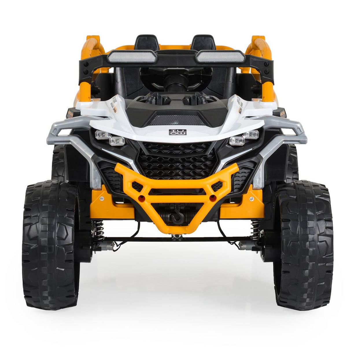 KINDERELEKTROAUTO SUV Arizona weiß orange EVA-Reifen Fernbedienung Lichter Musik - Orange/Weiß, Kunststoff (115/72/62cm) - Moni