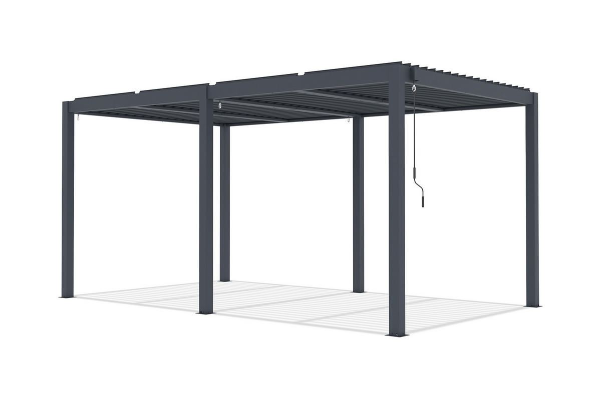 BIOKLIMA-PERGOLA Agosta 5x3m freistehend 250 cm hoch Graues Aluminium - Grau, Metall (509/248/304cm) - Cazeboo