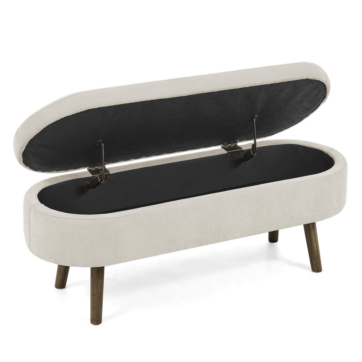 AUFBEWAHRUNGSTRUHE velvet & gold 110 cm - Beige, Textil (110/42/40cm) - Urban Meuble