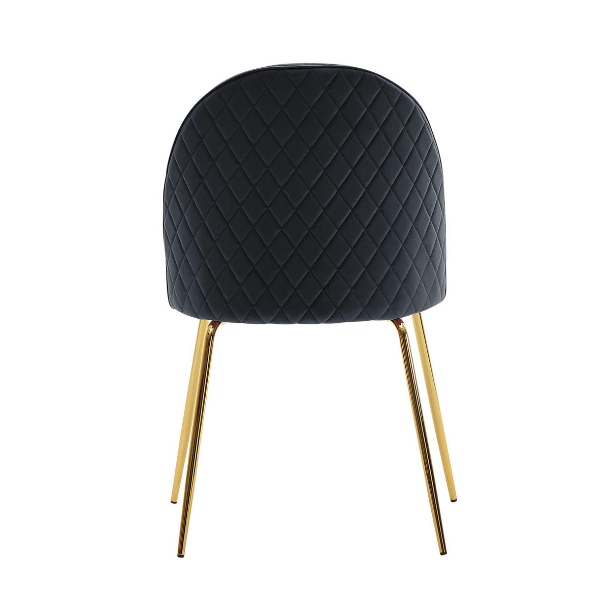 ESSZIMMERSTUHL 2er Set Samtbezug mit Metallgestell Schalenform Skandinavisch gepolstert, Schwarz 53x50x87 cm - Goldfarben/Schwarz, Textil/Metall (53/87/50cm) - KADIMA DESIGN