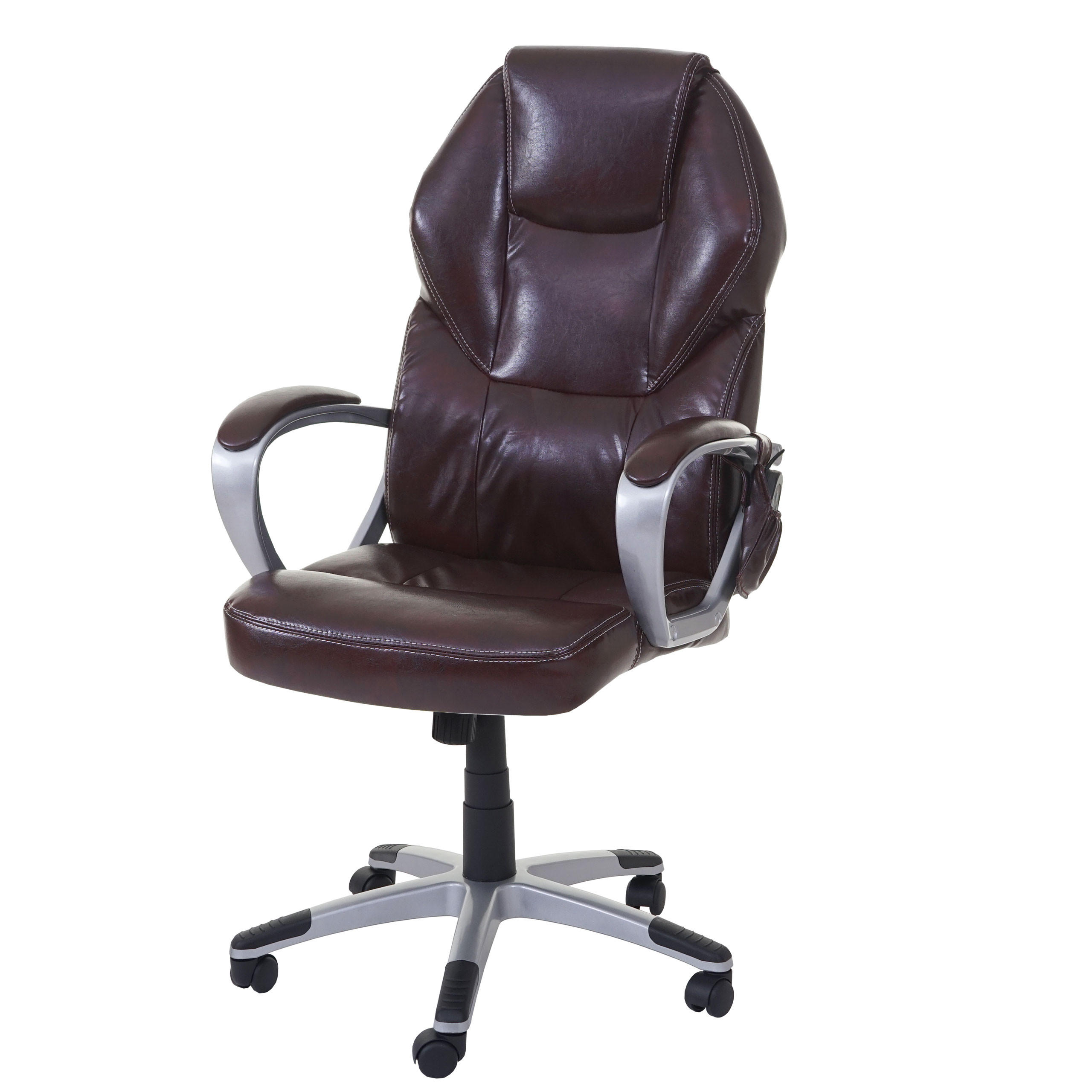 DREHSTUHL mit Massagefunktion HxBxT 123x66x68cm Sitzhöhe 48cm Heizfunktion Massagefunktion Kunstleder Bordeaux - Bordeaux, Kunststoff (66/123/68cm) - PROREGAL