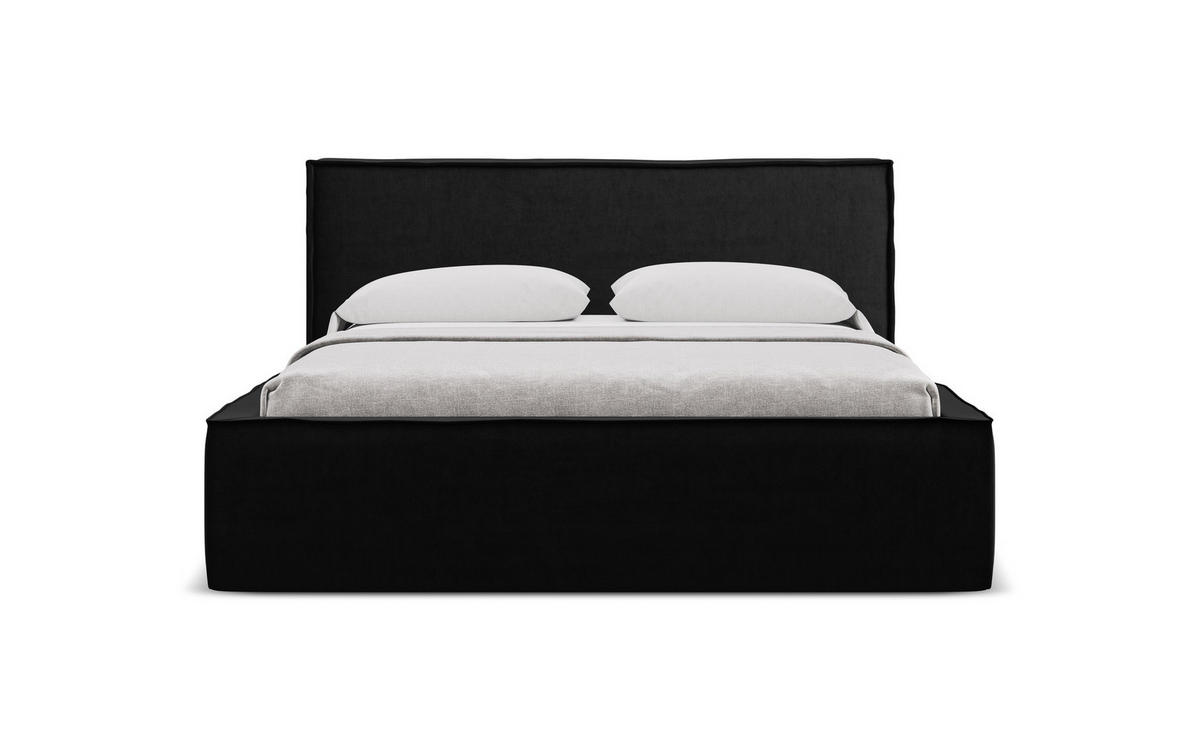 POLSTERBETT mit Bettkasten und Lattenrost 180x228 Schwarz - Schwarz, Kunststoff/Textil (160/200cm) - Makamii