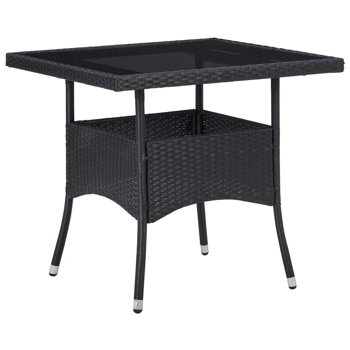 GARTENTISCH Tischmund 80/75/80 cm - Schwarz, Naturmaterialien (80/80/75cm) - ZMH