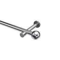 GARDINENSTANGEN-SET Prestige Luino 240 cm (geteilt in 2 x 120 cm), 1-läufig (ohne Ringe), 20 mm Ø Chrom - Chromfarben, Metall (240cm) - INTERDECO