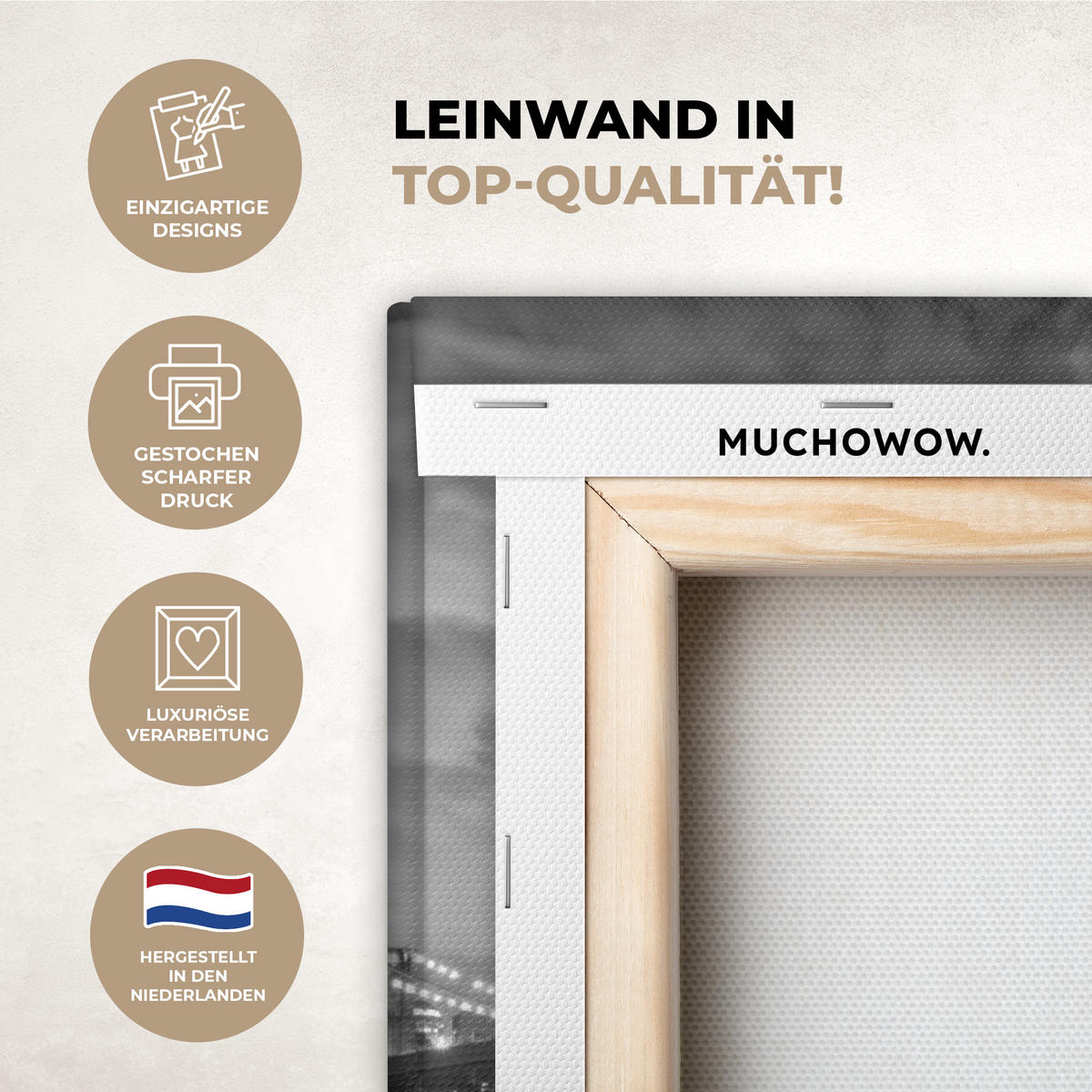 LEINWANDBILD New York - Skyline - Stadt - Blau Deko Wohnzimmer 20x20 cm - Blaugrau, Textil (20/20cm) - MuchoWow