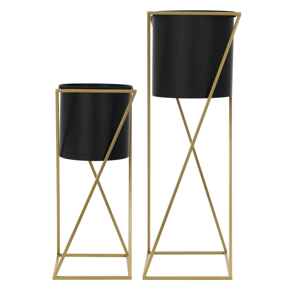 BLUMENSTÄNDER 2er Set - Goldfarben, Metall (24/24/70.5cm) - ML-DESIGN