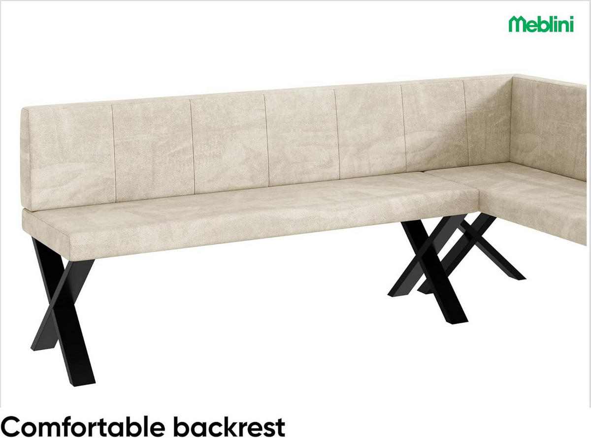 ECKBANK PETER_X - Creme, Textil (142/196cm) - Meblini