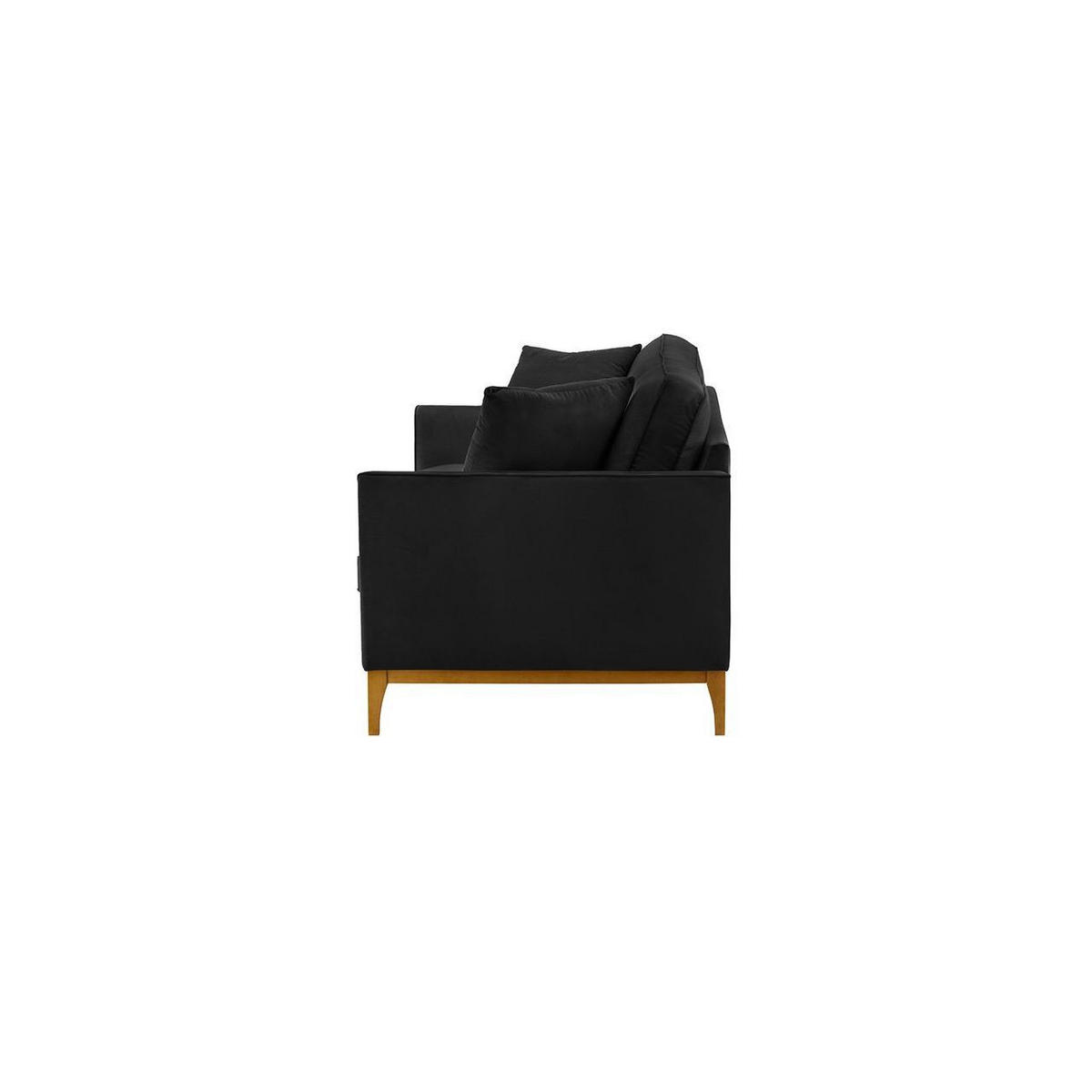 DREISITZER-SOFA Linara-Velluto 20 - Schwarz, Holz/Textil (201/91/95cm)
