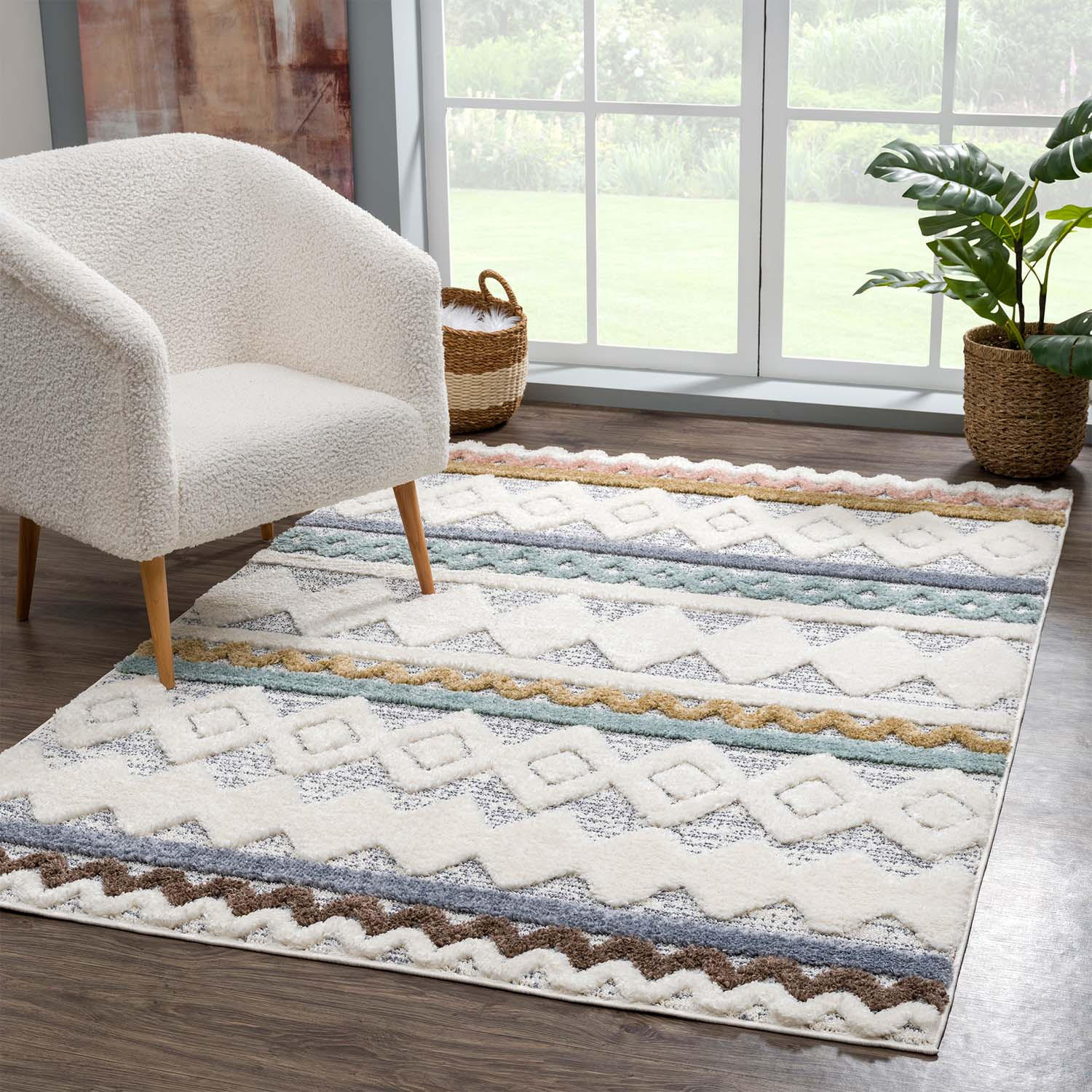 HOCHFLOR-TEPPICH Focus 3013 Multi 80x150 cm - Multicolor, Textil (80/150cm) - carpet city