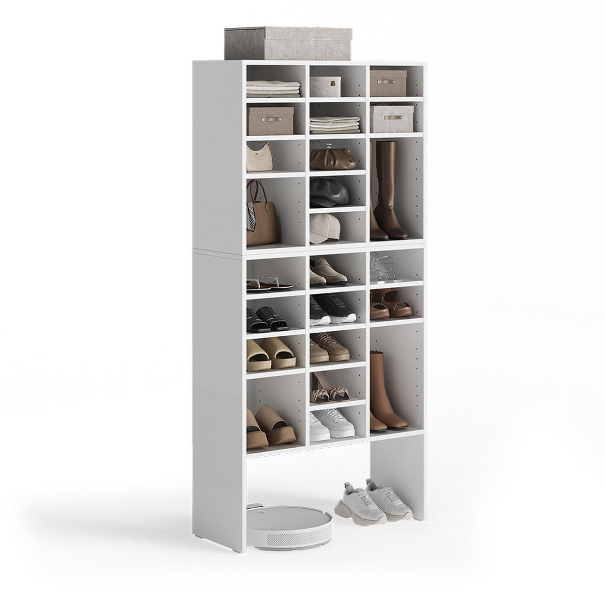 SCHUHSCHRANK-SET Lysander, Weiß, 78.6 x 65.5 cm 2 Teile - Weiß, Holzwerkstoff (78.6/65.5/32.1cm) - Vicco