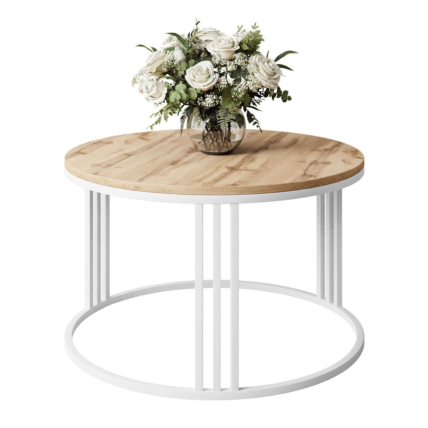 COUCHTISCH LORI LOFT - Eichefarben/Weiß, Holzwerkstoff (70/70/48cm) - Lookway