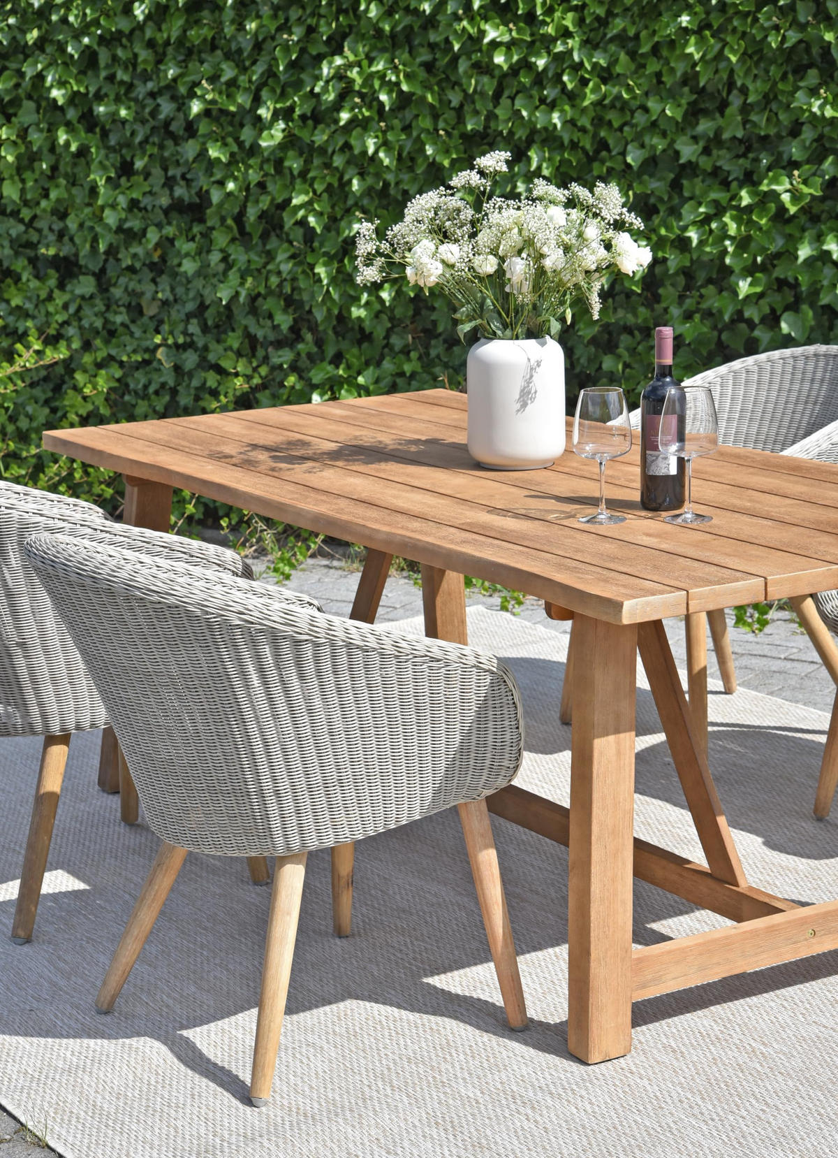 GARTEN-SITZGRUPPE Peer 5-teilig Gartenmöbel-Set - Braun, Holz - DELUKE