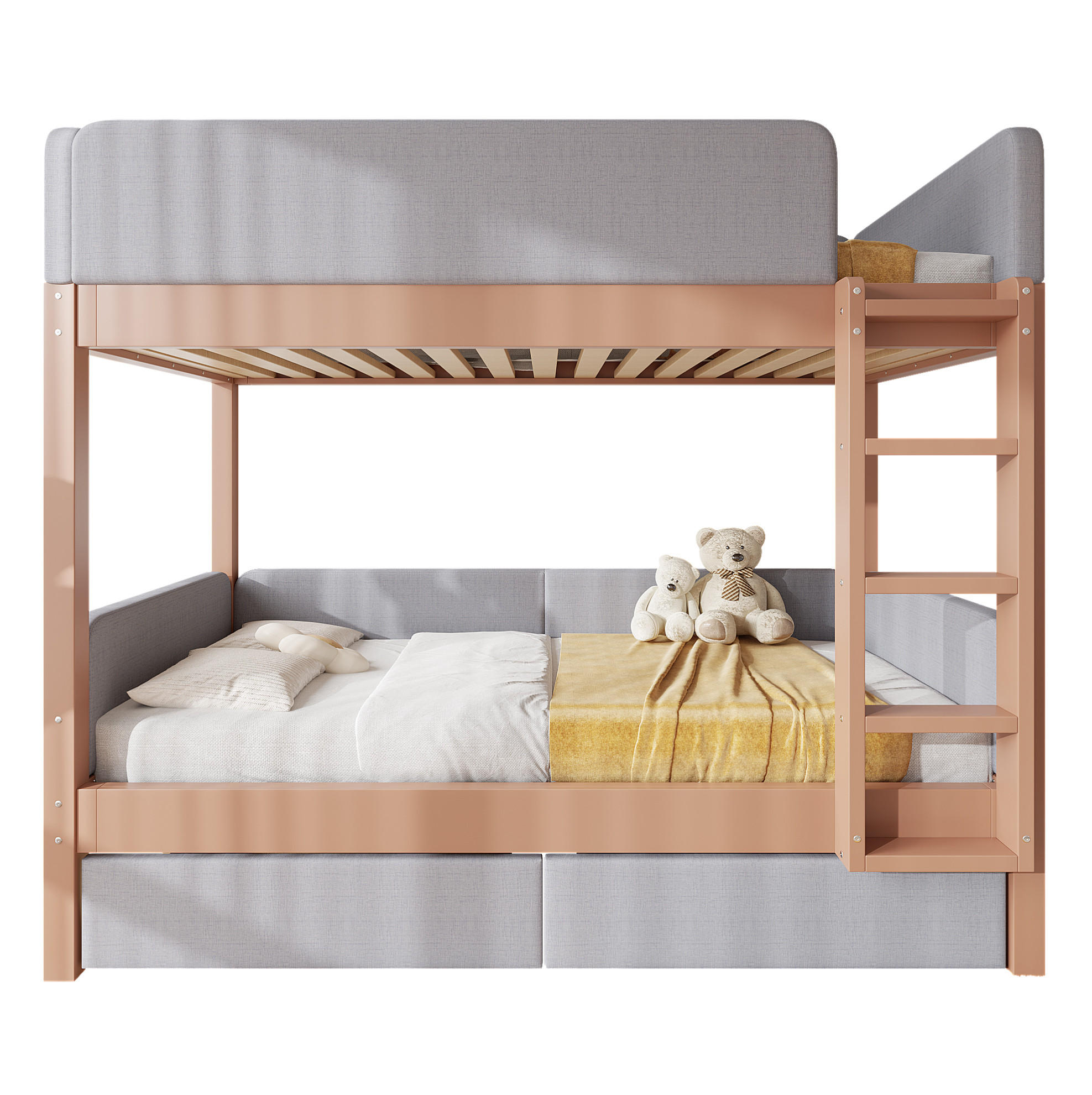 Beauniv Etagenbett Grau 90x200 cm