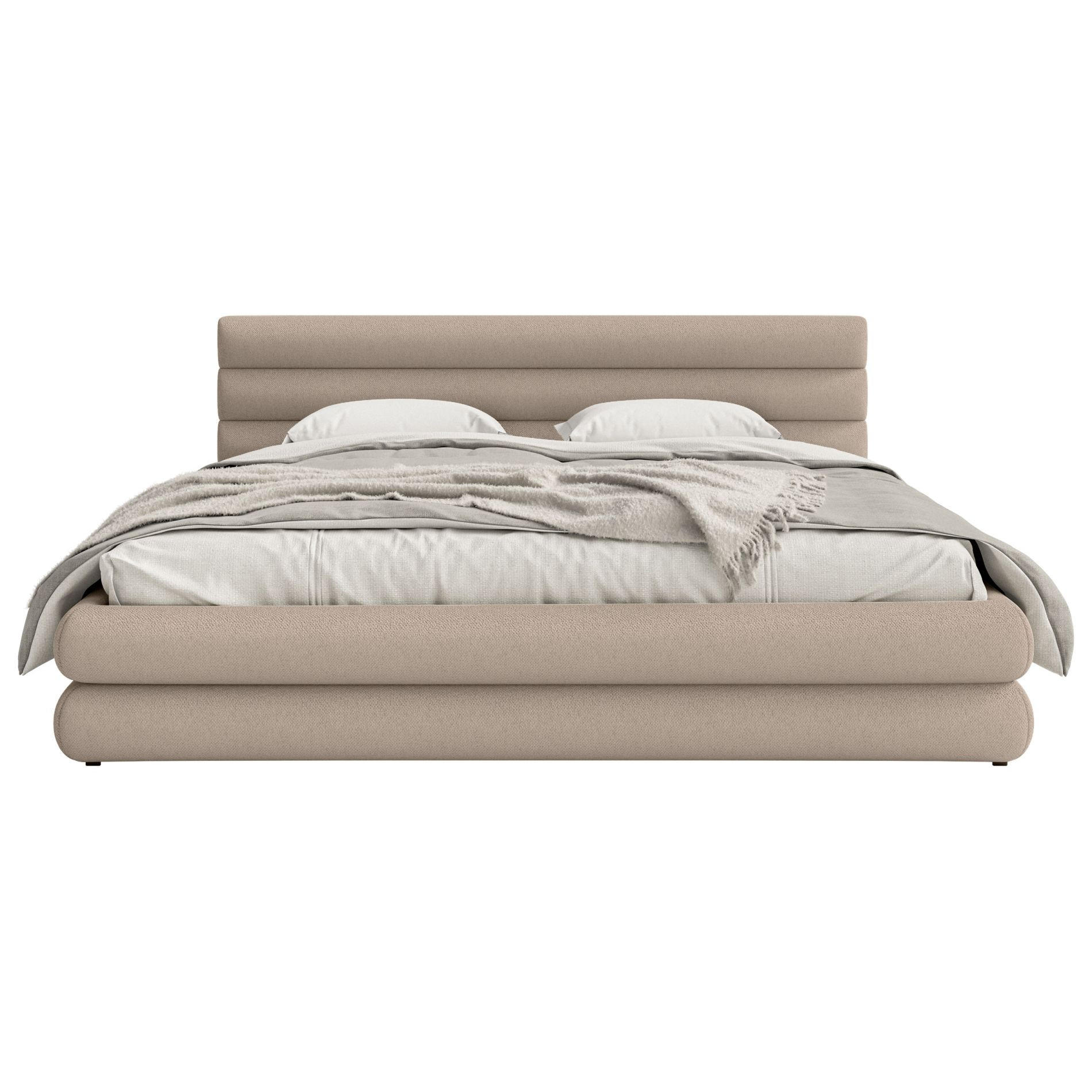 POLSTERBETT Alegre Beige Chenille 180x200 cm - Beige/Schwarz, Kunststoff/Textil (180/200cm) - Selsey