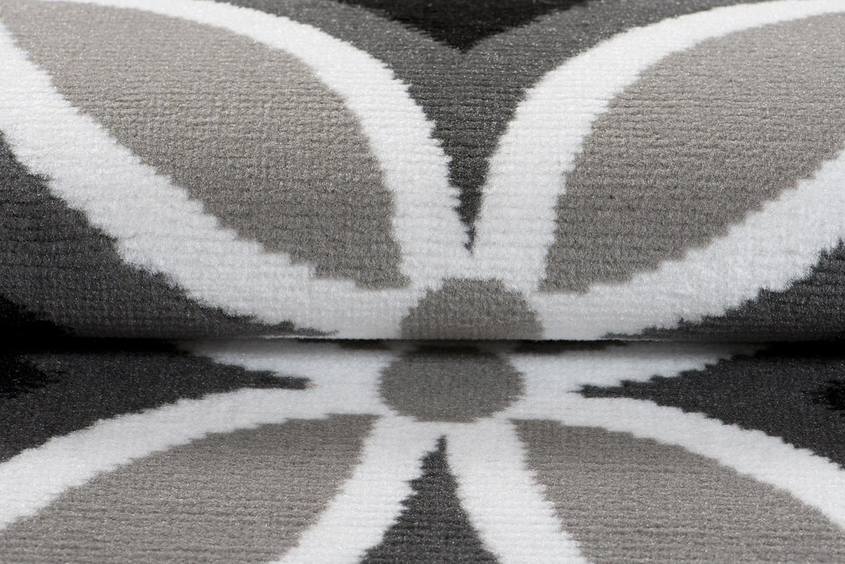 TEPPICH MAYA Schwarz Geometrisch Mosaik Karo 140/200 cm - Grau, Textil (140/200cm) - Tapiso