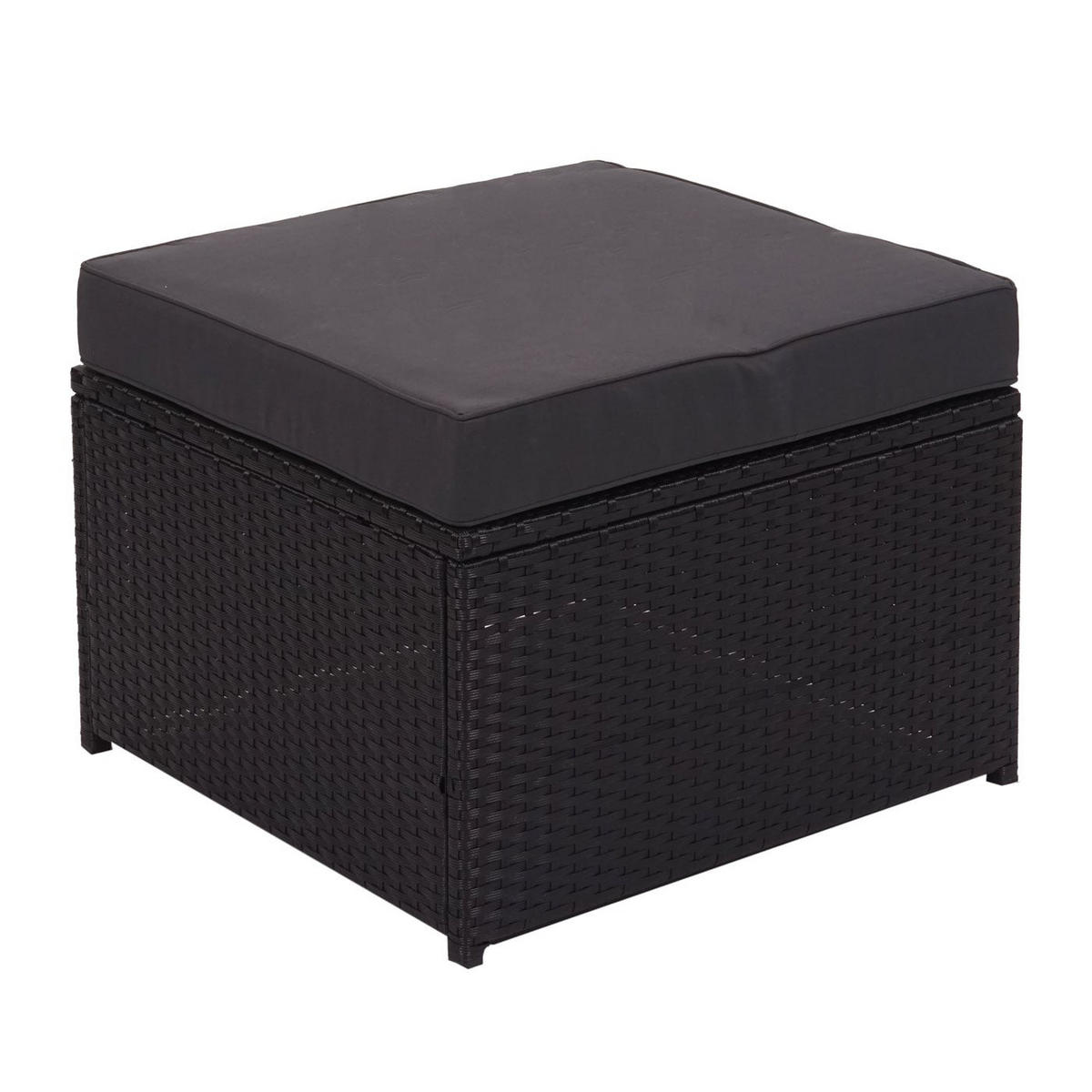 GARTEN-SET Schwarz Kissen Dunkelgrau - Schwarz, Metall - PROREGAL