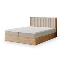 BOXBETT VARELI 160x200 cm mit Matratze und Topper - Beige - Beige, Holz (160/200cm) - MASSENO