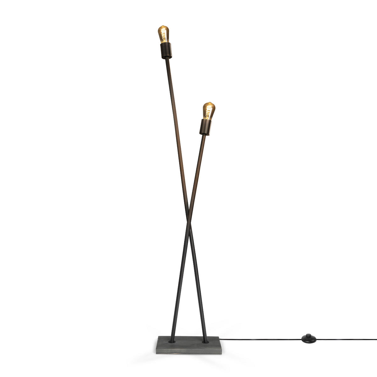 STEHLEUCHTE Iks Fl - Schwarz, Metall (26/15/127cm) - Paco Home