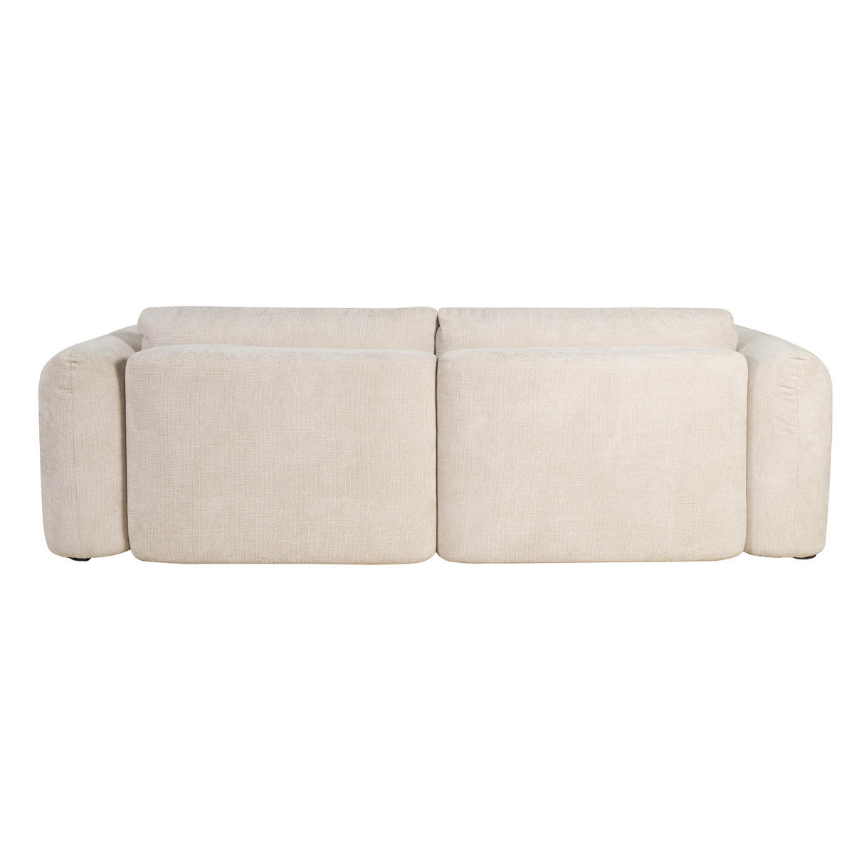 SCHLAFSOFA Beiger Chenille-Veloursstoff 4-Sitzer CRUSH - Beige, Kunststoff (115/80/270cm) - Miliboo