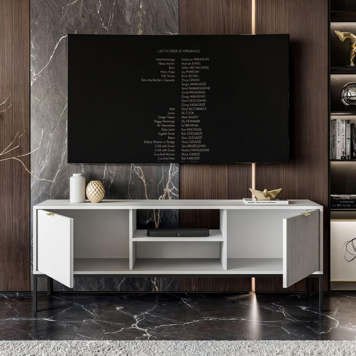 TV-ELEMENT CORTADO RTV154 WEISS - Weiß, Holzwerkstoff (154/56/39cm) - Lookway