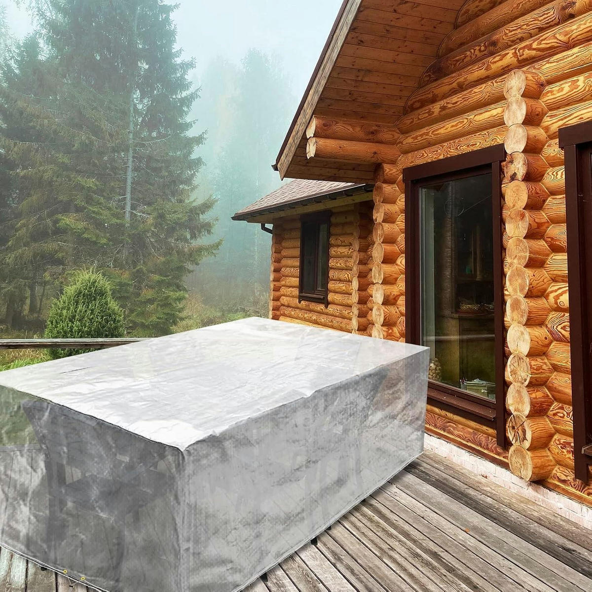 ABDECKHAUBE für Gartenmöbel 170 x 95 x 70 cm Transparent - Transparent, Kunststoff (170/70/95cm)