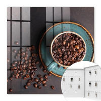 SCHLÜSSELBOX Weiß 30x30 cm – Türöffnung nach rechts - Kaffeebohnen - Braun, Metall (30/30/5cm) - TULUP