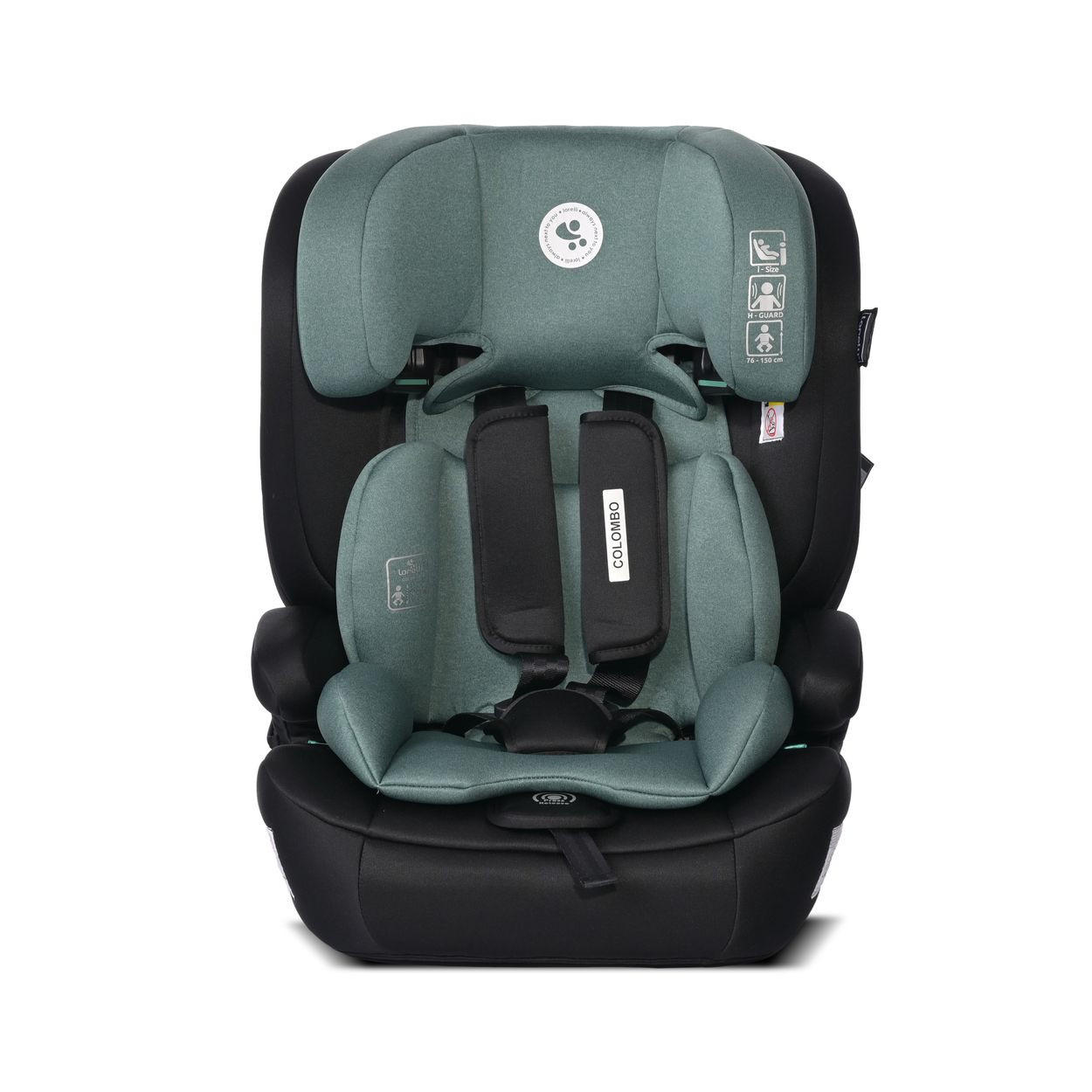 KINDERSITZ Colombo i-Size grün (76-150 cm) Kopfstütze verstellbar, SPS-System - Grün, Kunststoff (47/58/50cm) - Lorelli