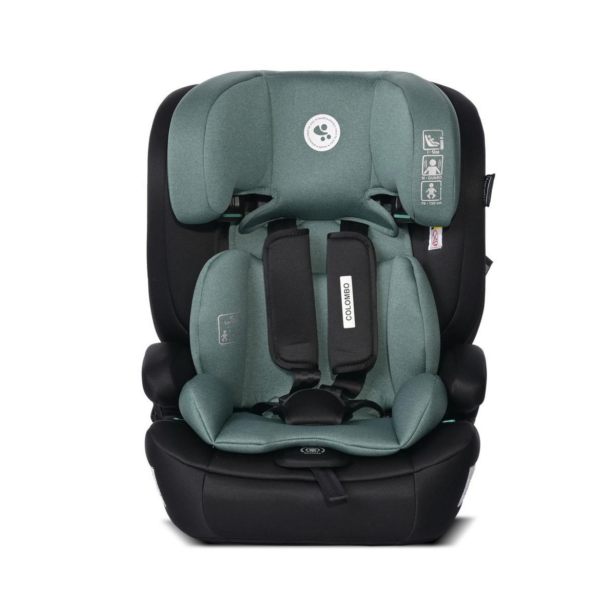 KINDERSITZ Colombo i-Size grün (76-150 cm) Kopfstütze verstellbar, SPS-System - Grün, Kunststoff (47/58/50cm) - Lorelli