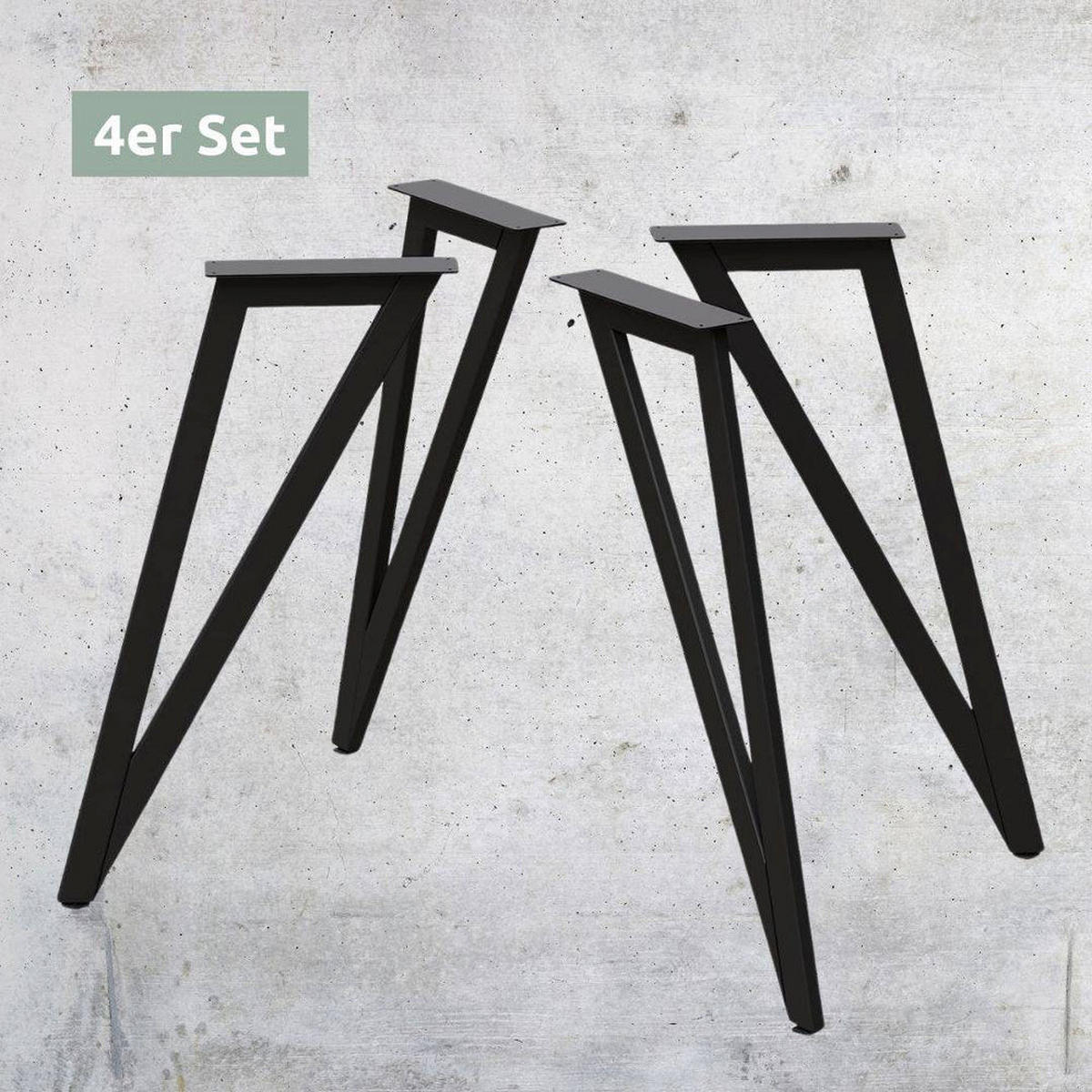 TISCHGESTELL Dreieck - Schwarz, Metall (7/71.9/44.2cm) - holz4home®