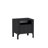 NACHTTISCH Lumi Schwarz - Schwarz, Holzwerkstoff (54/57/41cm) - Bettso