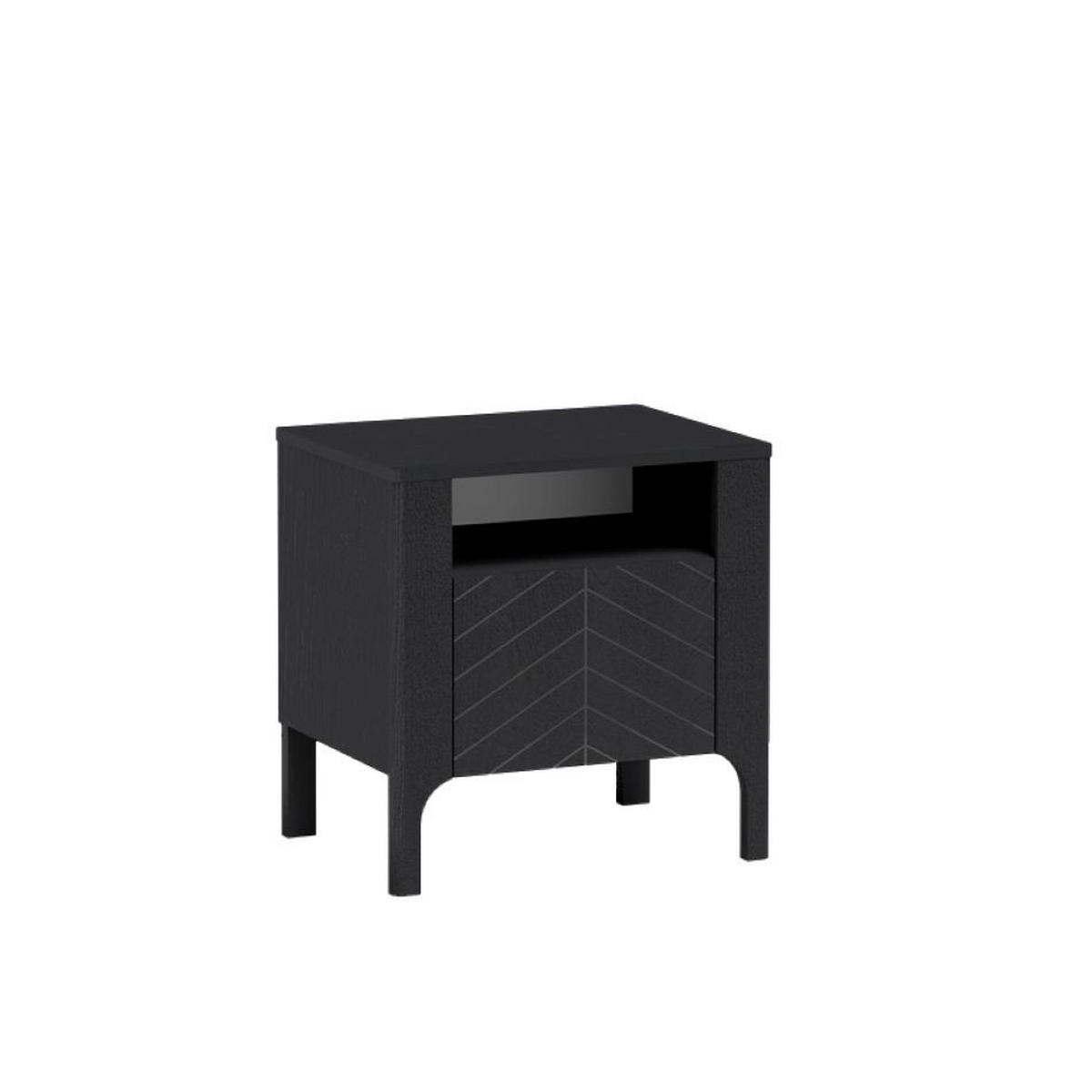 NACHTTISCH Lumi Schwarz - Schwarz, Holzwerkstoff (54/57/41cm) - Bettso