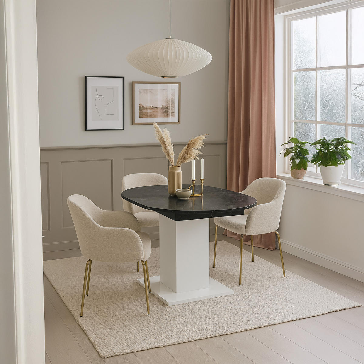 ESSTISCH WIM 100-140/100/74 cm - Anthrazit/Schwarz, Holzwerkstoff (100/100/74cm) - B&D Home