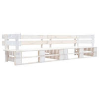 GARTEN-PALETTENSOFA 2-Sitzer Weiß Holz - Weiß, Holz (220/55/66cm)