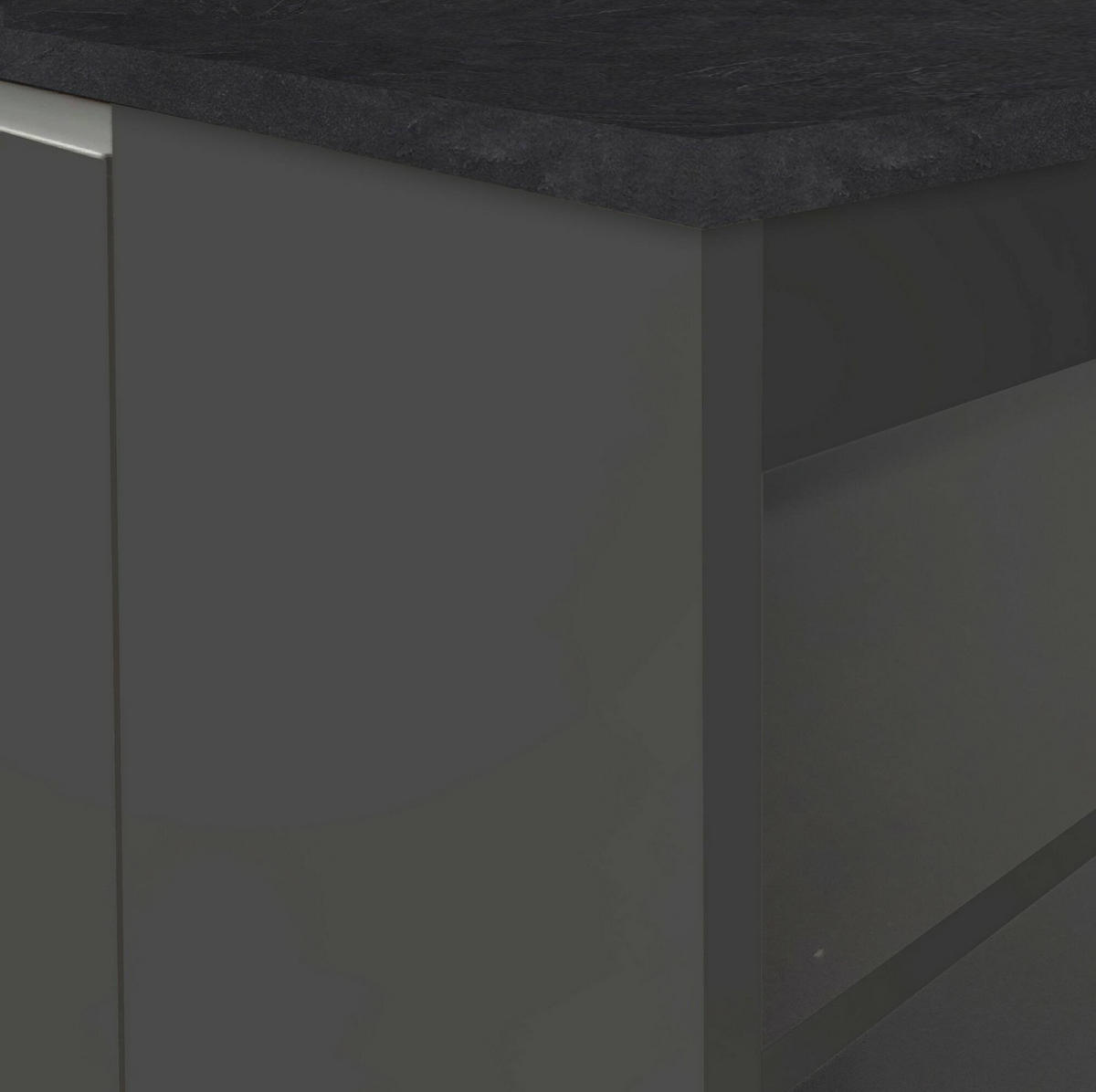 KÜCHENINSEL Anthrazit, Schiefer 90/160/90 cm - Schwarz, Holzwerkstoff (160/90/90cm) - DMORA