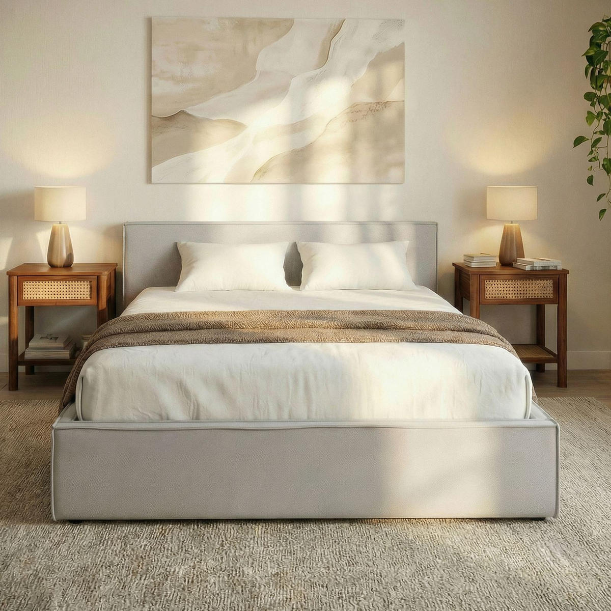 POLSTERBETT PESARO 160x200 cm hellgrau - Hellgrau, Textil (160/200cm) - IDIMEX