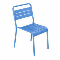 STUHL Bergame Blau 4er-Set - Blau, Metall (59/79/43cm) - Concept Usine