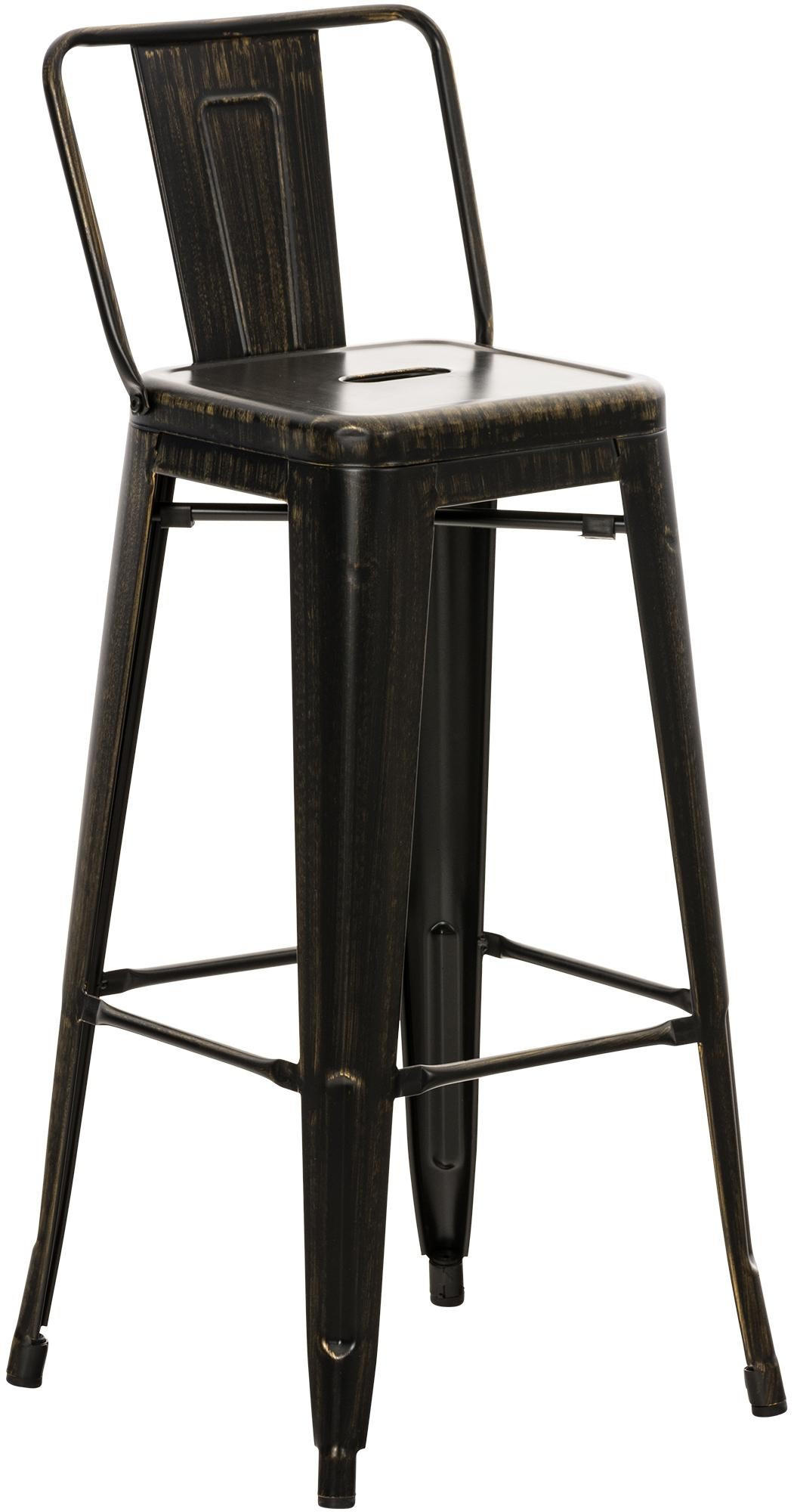 BARHOCKER Mason 96x44x43 cm schwarz-gold - Schwarz, Metall (44/96/43cm) - furnicato