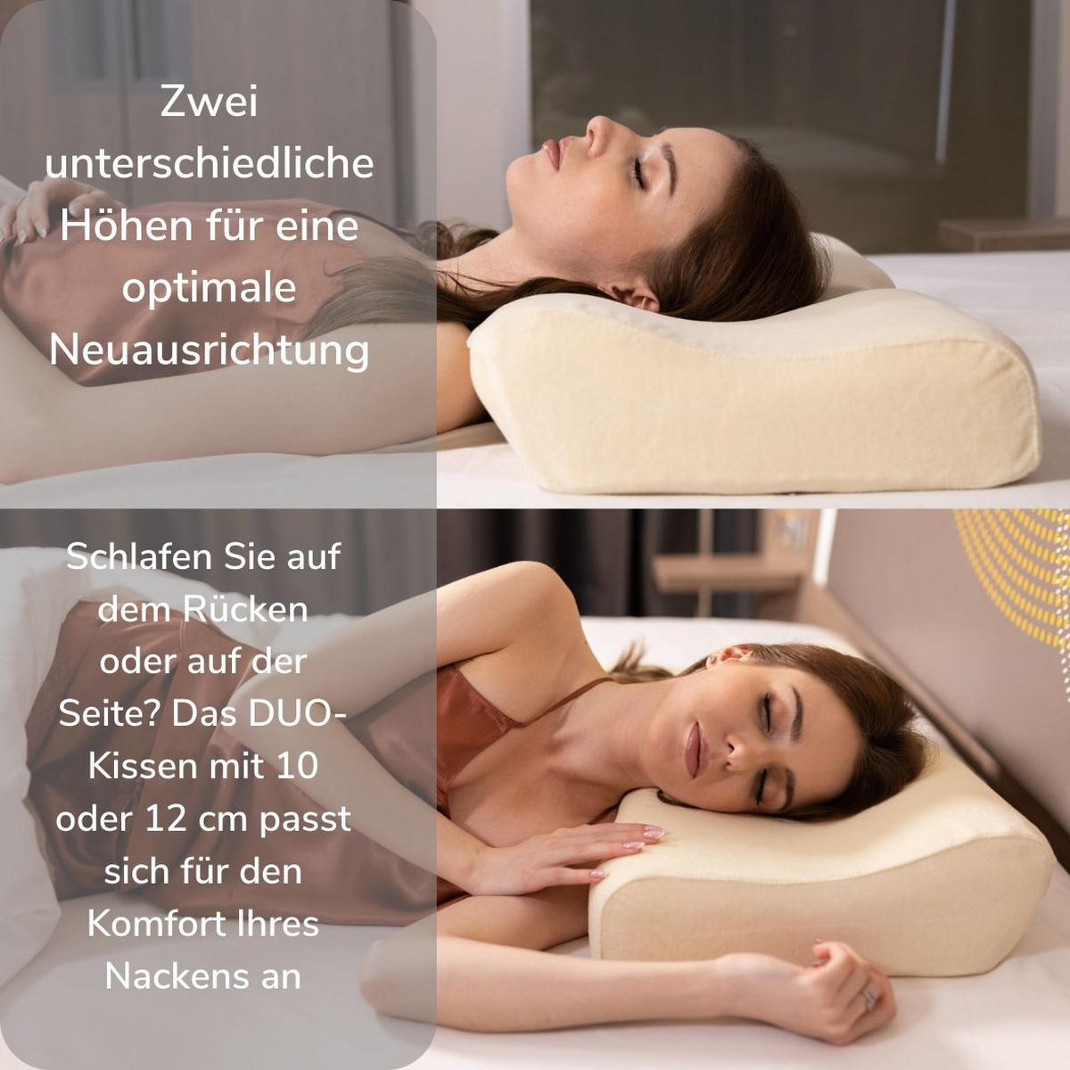 NACKENSTÜTZKISSEN, ERGONOMISCHES DUO 60/35 CM - Ecru, Textil (35/60cm) - INPHYSIO
